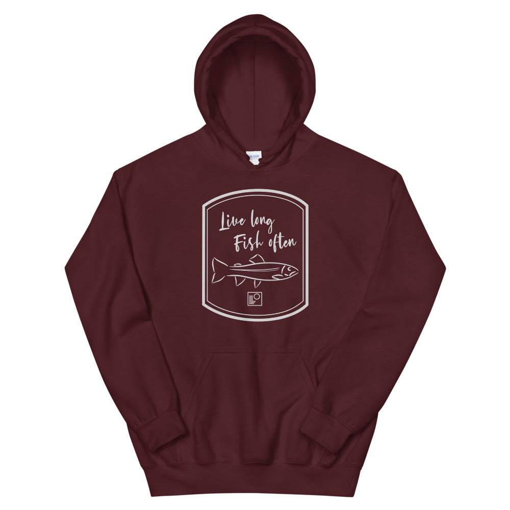 Live long Fish often Trout Hoodie Classic Fit