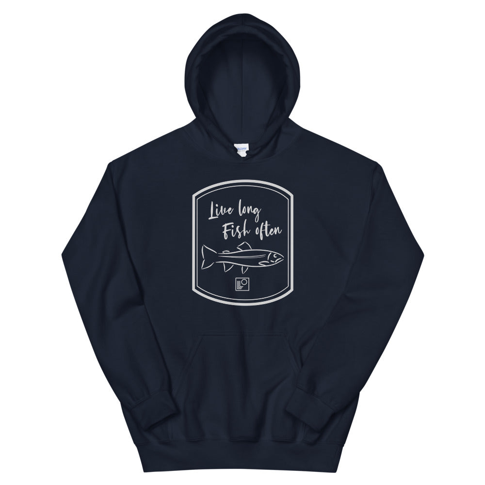 Live long Fish often Trout Hoodie Classic Fit