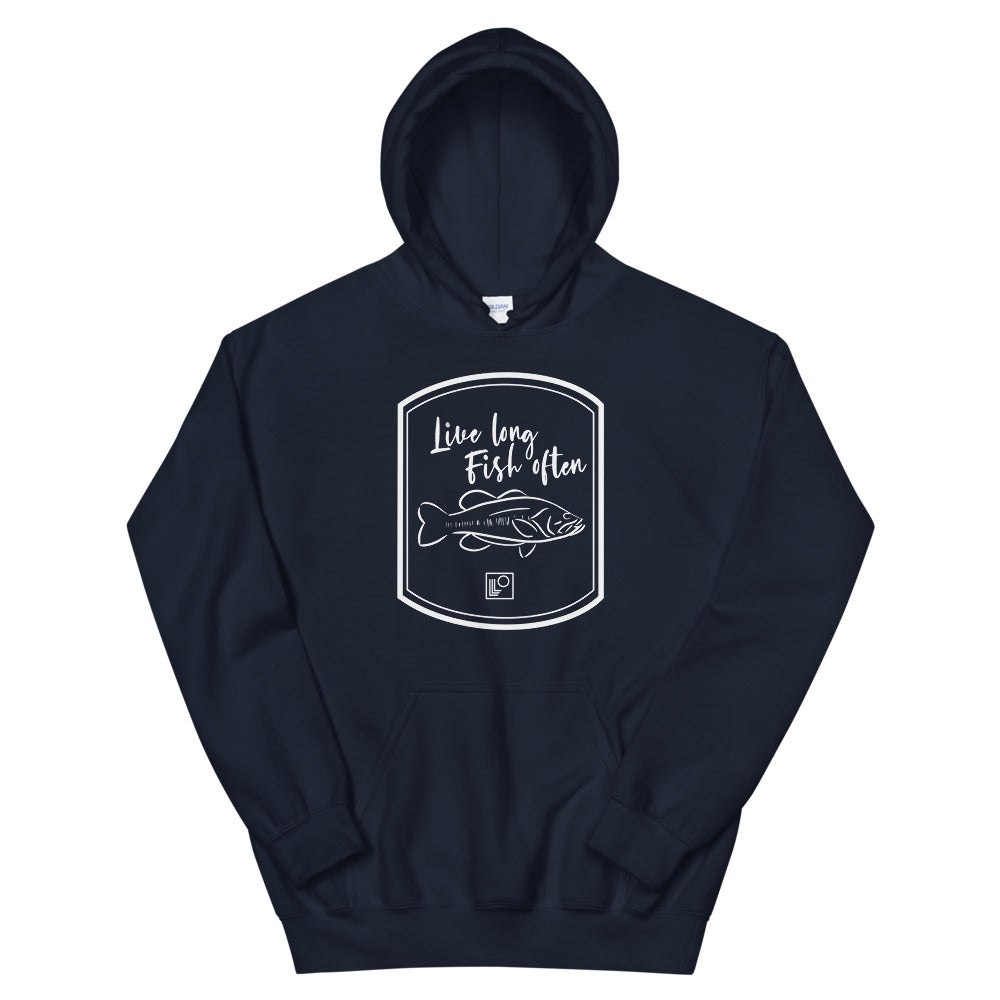 Live long Fish often Bass Hoodie Classic Fit