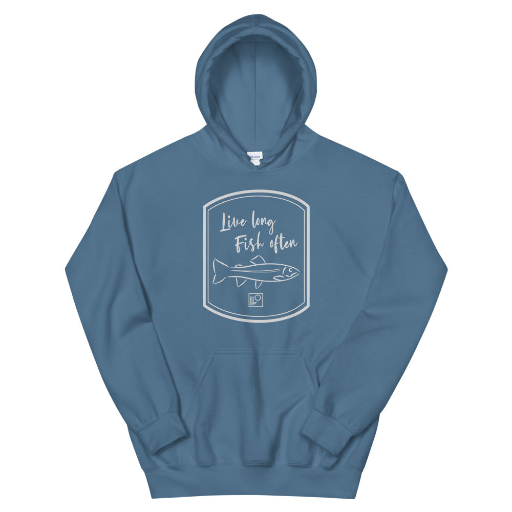 Live long Fish often Trout Hoodie Classic Fit